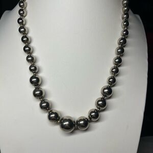 Vintage Dauplaise‎ Stainless Steel Beaded Necklace